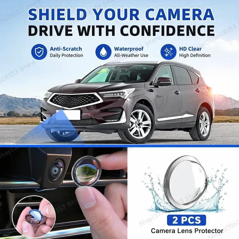For Acura RDX TB3 TB4 2019 2026 360 Degree Reverse Camera Cover Scratch Resistant PC Lens Protector Sticker Set 2PCS