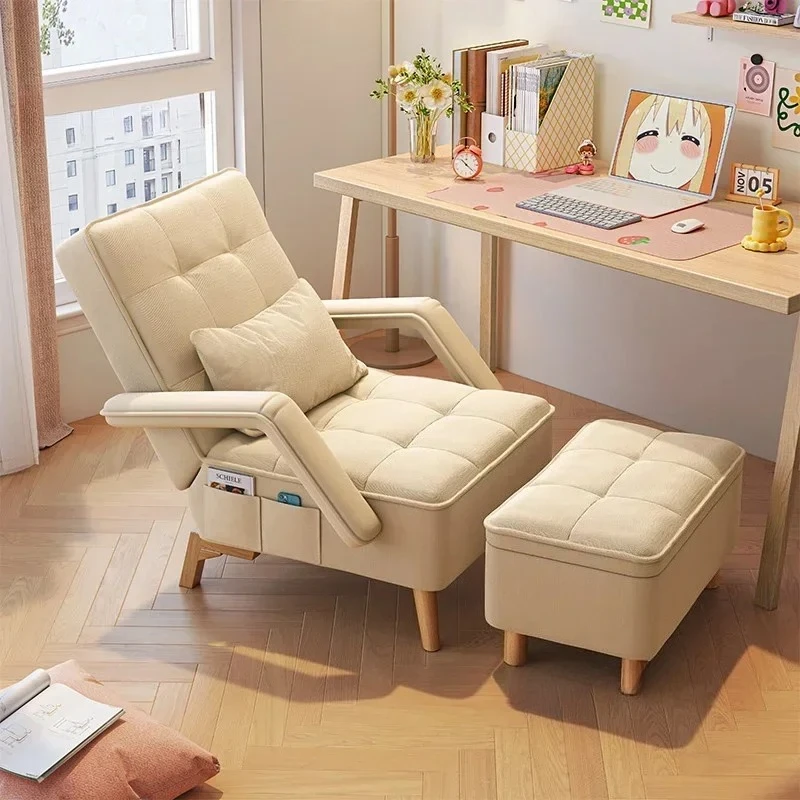 Nordic Living Room Chairs Bedroom Recliner Lounges Chair Folding Living Room Chairs Relaxing Lazy Massage Chaise Furniture