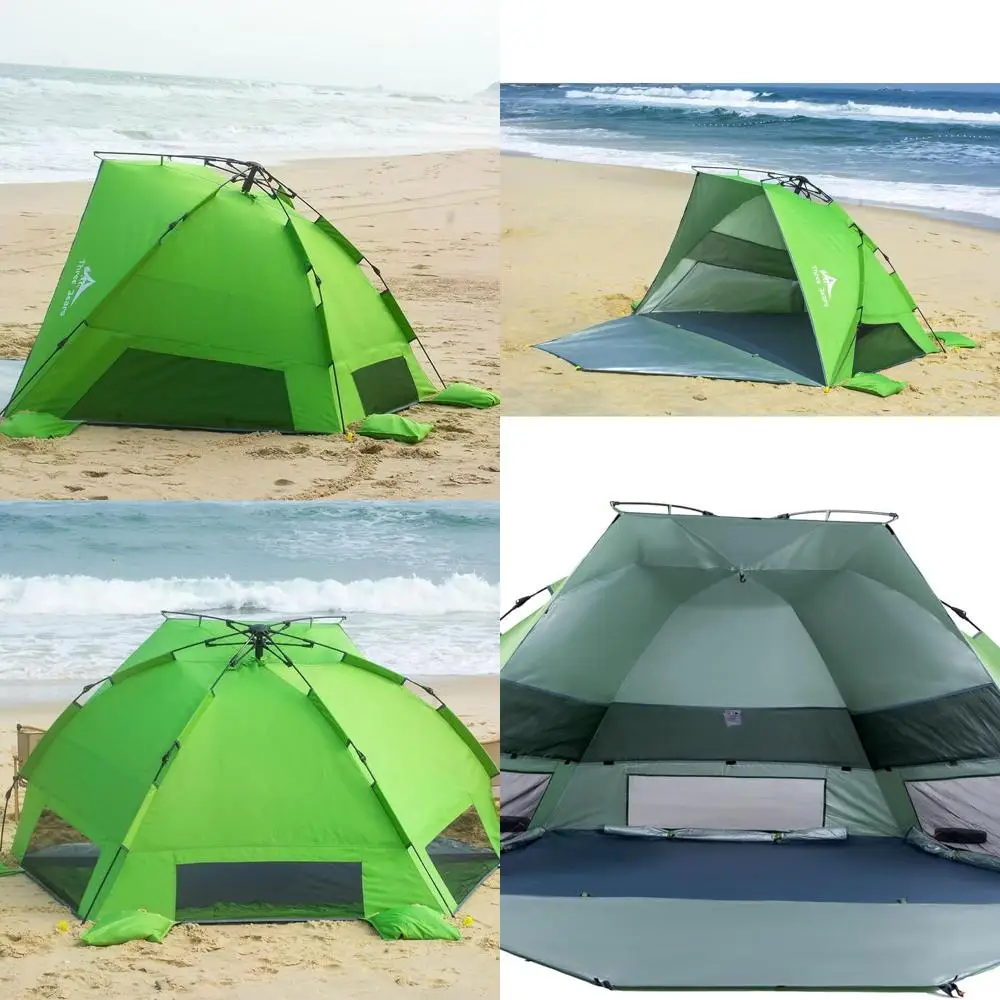 

Portable UV-Protected Beach Tent for 3-4 People, UPF 50+, Lightweight & Quick Setup, Green