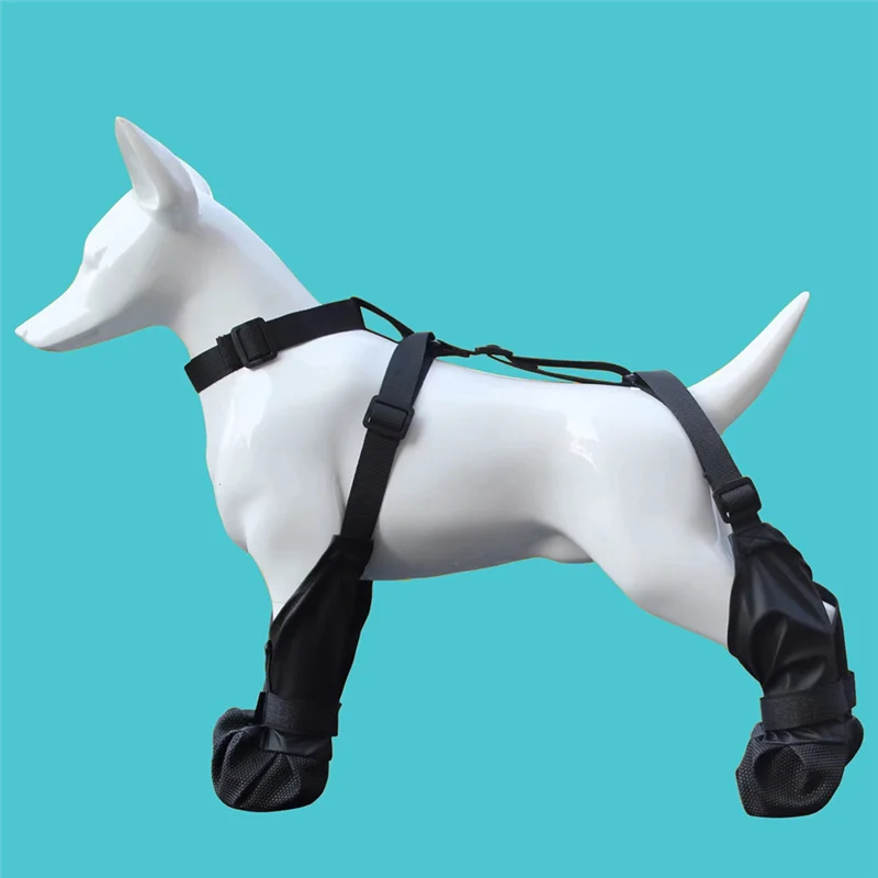 AB15-Hundestiefel, Hundeschuhe, wasserdicht, verstellbar, Hundestiefel, atmungsaktive Haustierschuhe für Spaziergänge im Freien, schützt langlebig, einfach zu installieren, L