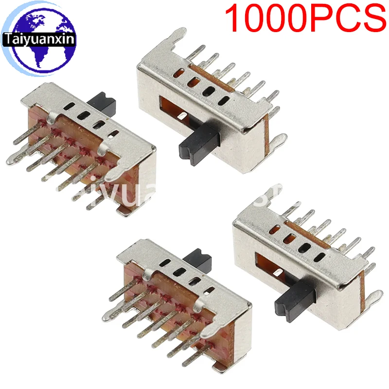 1000PCS SS24D02VG4 12Pin Toggle Switch SS24D02G4 2P4T Slide Switches SS-24D02G4 Handle High 4MM