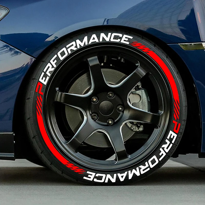 2PCS Performance Racing Tire Stickers PVC Car Tire Sidewall Decor, Glue Not Included, Buy Adhesive Separately