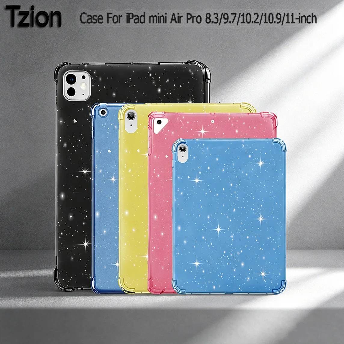 

Tablet Case for iPad Air mini Pro 8.3 9.7 10.2 10.9 11 A16 11th 10th 9th 8th 7th 6th 5th Generation Soft TPU Glitter Air Bumper