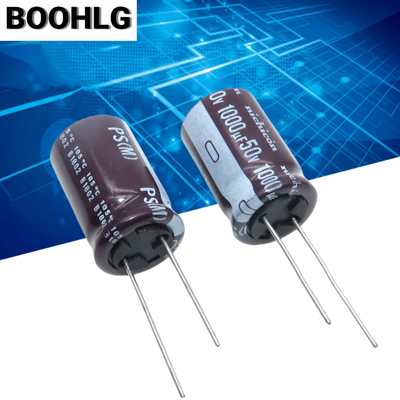 10PCS origina NICHICON 1000UF 50V Japanese Nichicon electrolytic capacitor 50V 1000UF 16X25 PS high frequency and low resistance