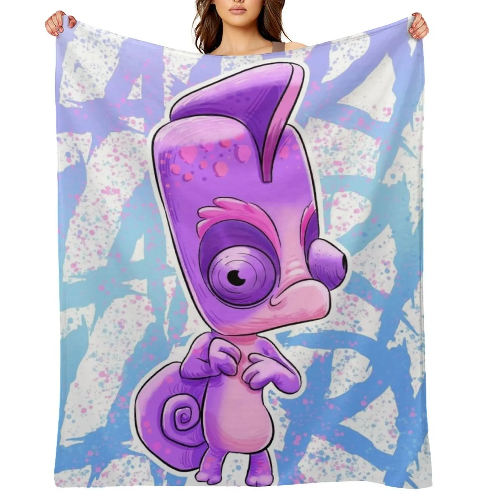 ZOOBA Larry The Cameleon Throw Blanket Comforter Furry Sleeping Bag Retros Blankets