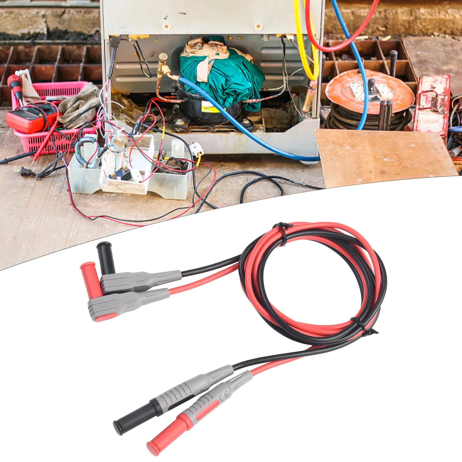 2PCS 1M multimetro cavo di prova spina a Banana di sicurezza da 90 gradi a multimetro dritto cavo di prova prolunga cavo Tester Cable muslimah
