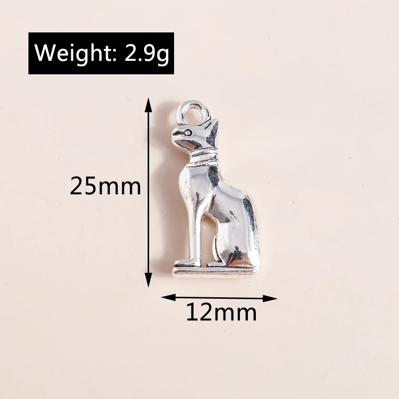 Leslie 10 Stück silberfarbene Metall-Tier-Anhänger, Legierung, Eule, Hund, Spinne, Elefant, Charms, DIY-Schmuckherstellung, Halsketten, Armband, Basteln – Detail 20