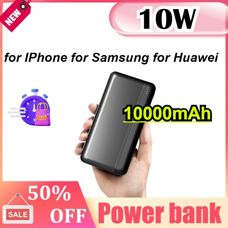 

New Power Bank 10000mAh High Capacity Fast Charging Portable Battery Charger for IPhone for Samsung for Huawei All Phones