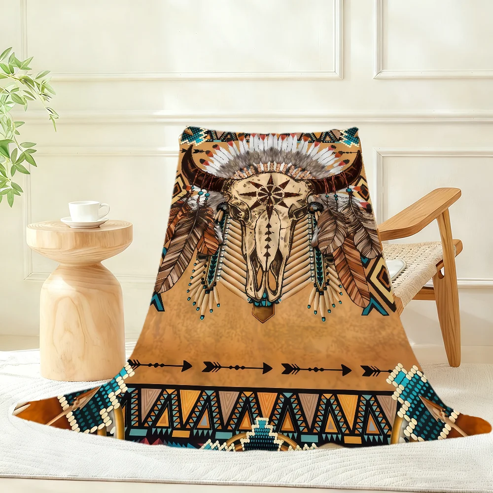 A Sheep Head Totem Blanket Throw Super Cosy Plush Living Room Sofa Couch Childish Birthday Gifts