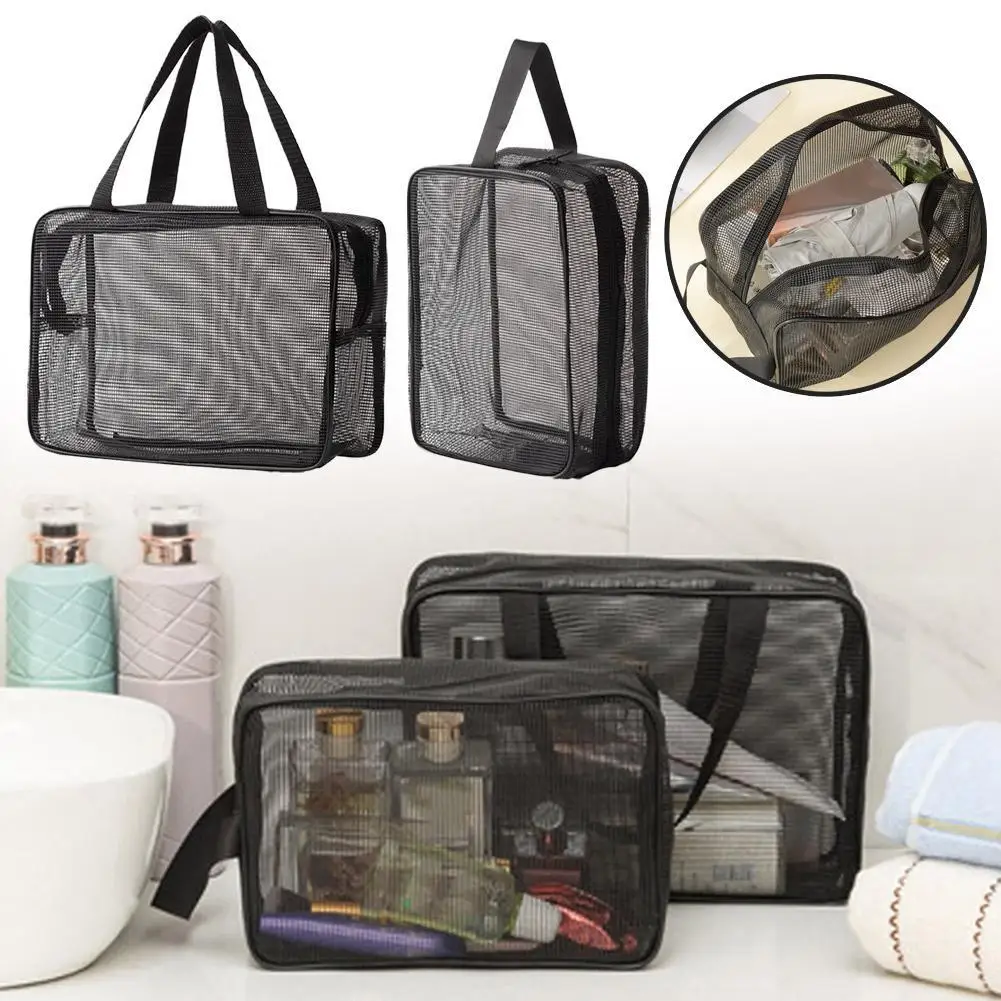 

Large Capacity Portable Toiletry Organizer Mesh Shower Caddy Tote Bag Cosmetic Storage Bag Multifunctional Shower Bag