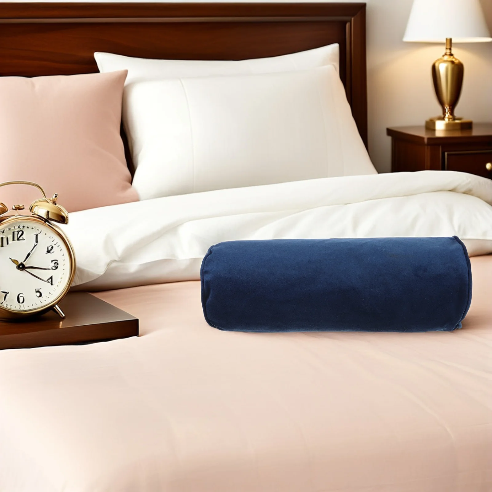 

Round Pillowcase Soft Neck Roll Pillow Cover Zipper Cylindrical Pillow Cushion Cover 40x15cm Travel Yoga Sofa Bedroom