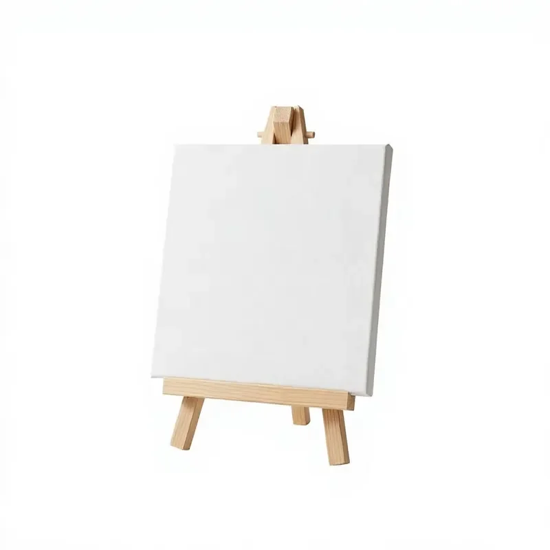 10x10cm Wooden Stretch Oil Painting Canvas Board with Easel Set Wholesale Factory Direct Social Media Style Art Supplies