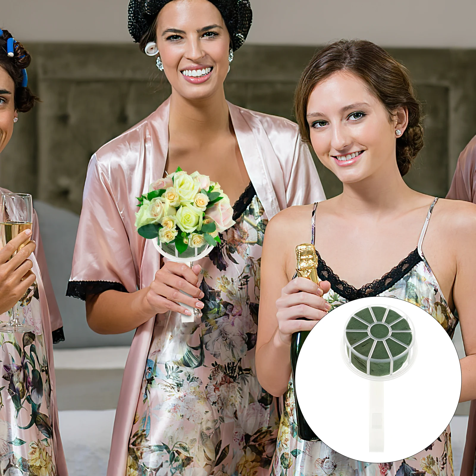 

3Pcs Premium Wedding Bouquet Holders Floral Foam Cages Diy Flower Holder For Bridal Event Decoration Artificial Flowers