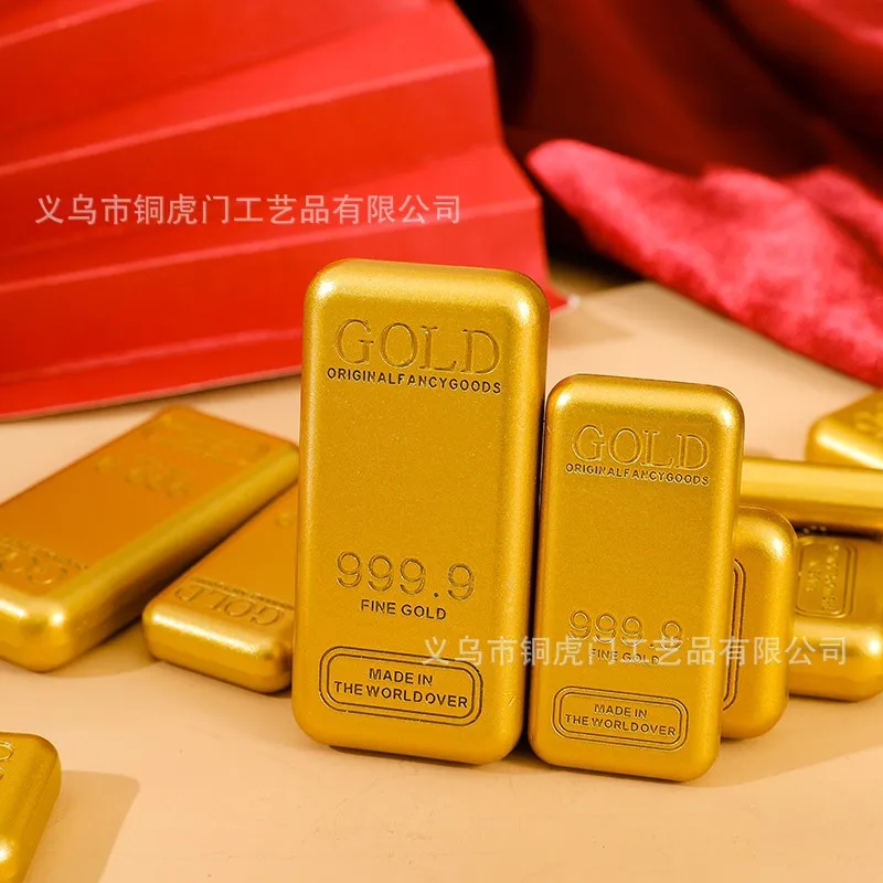 Wholesale Two Pieces Price Boutique Alluvial Gold Gold Bar High Quality Handmade Solid Gold Brick Paperweight Home Meaning Real