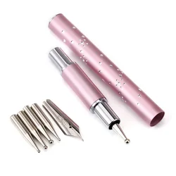 Metal Precision Nail Art Pens Dotting Line Pen Tips for Nails Design Drawing Decoration Set