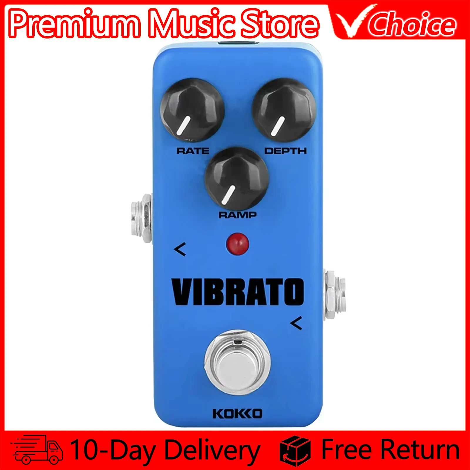 KOKKO Electric Guitar Pedal Vibrato Mini Effects Pedal for Electric Guitar Bass Guitar Accessories Traditional Vibrato Effect