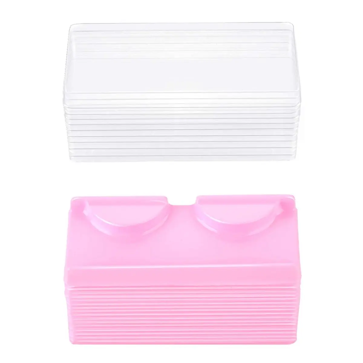 [N84R] 50 Packs Minifalse Eyelash Storage Box Empty False Eyelash Care Storage Case Box Container Holder Plastic Lash Cases