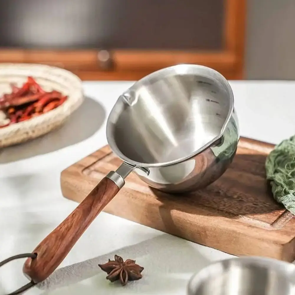 Multifunction Non Stick Cooking Pot Wooden Handle Frying Melting Pot Chocolate Melting Pan Mini Sauce Pan Milk Pot