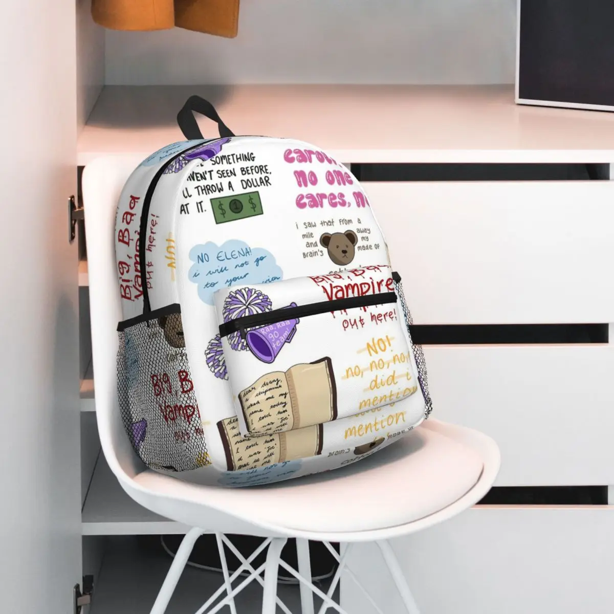 The Vampire Diariese Tv Backpack Daypack Large Capacity Children BookBag School Bag Shoulder Bags for Men Women