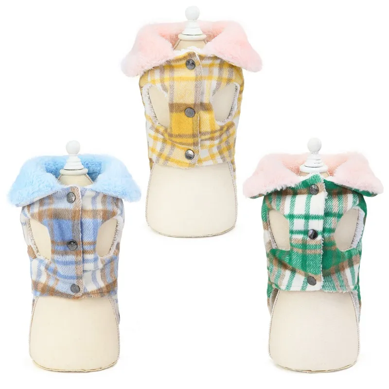 Dog Coat Pet Clothes Hoodies Warm Puppy Costumes Fashion Vest Jacket Winter Coat Hoodies Tricolor Woolen Cotton Jacket Clothes