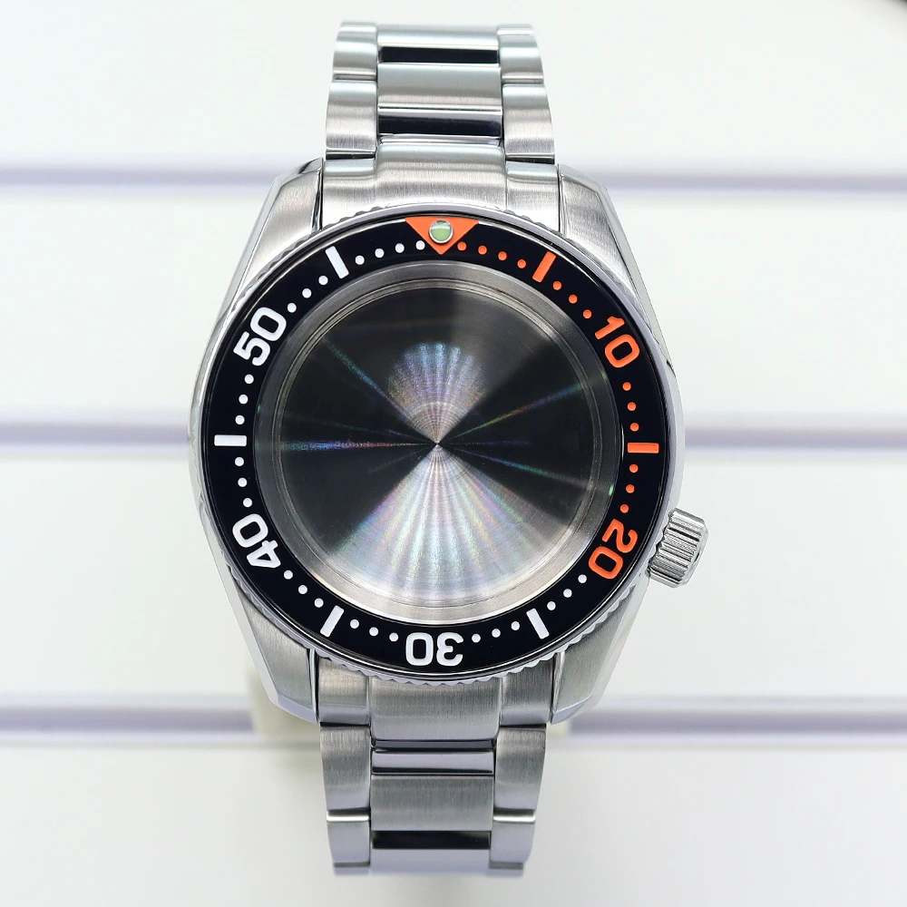 

42mm NH35 Watch Case Stainless Steel Bracelet For Modified SPB185 NH35 NH36 NH34 NH38 4R36 Movement 28.5mmDial AR Sapphire Glass