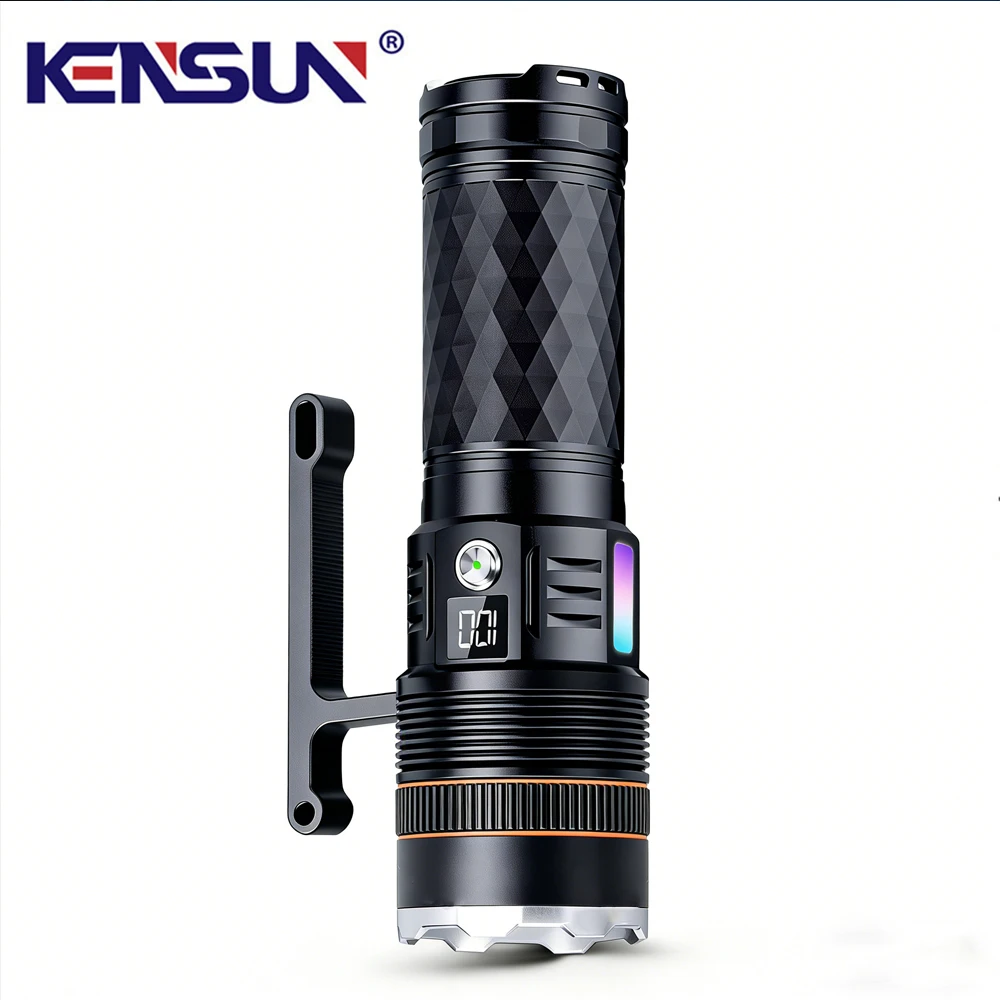 

High Lumens Hand Lantern Powerful LED Flashlight Ultra Bright Searchlight With Large Battery Rechargeable For Climbing Hiking