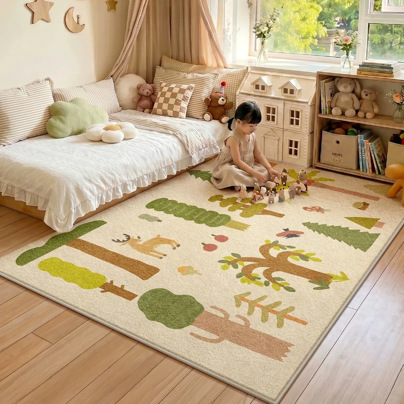 Cartoon Style Bedroom Decor Washable Carpet Large Area Carpets for Living Room Fluffy Soft Children's Floor Mat Thick Plush Rug