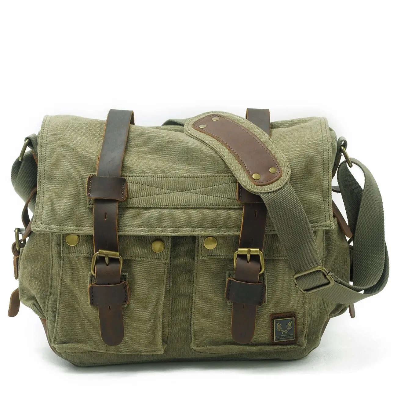 Vintage Canvas splicing real leather bag Single Shoulder Messenger Bag casual photography waterproof liner SLR Camera Bag