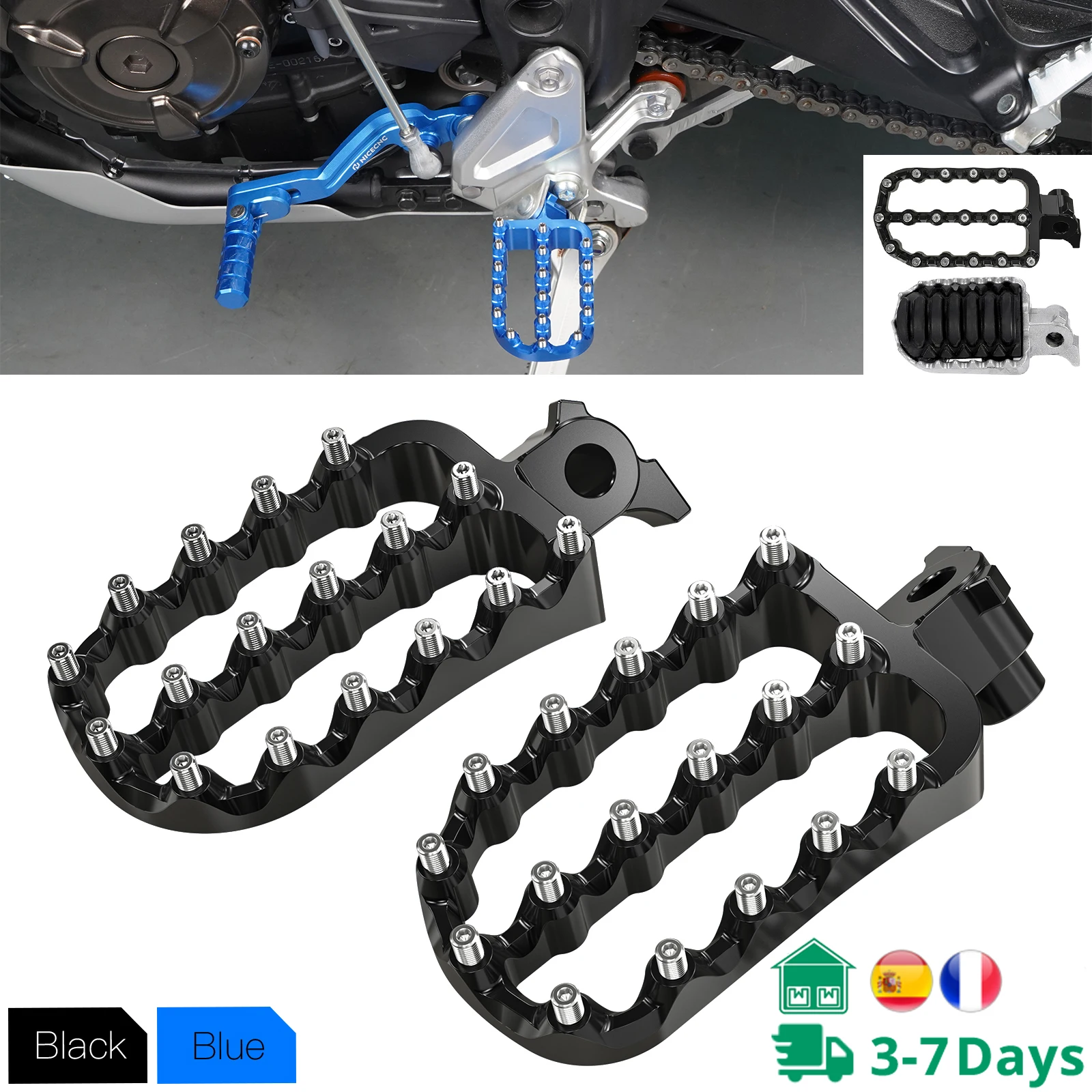 

Motorcycle Footrests Foot Peg Pedal Footpegs for Yamaha Tenere 700 T700 XTZ700 /Rally Edition 2019 2020 2021 2022 2023 2024