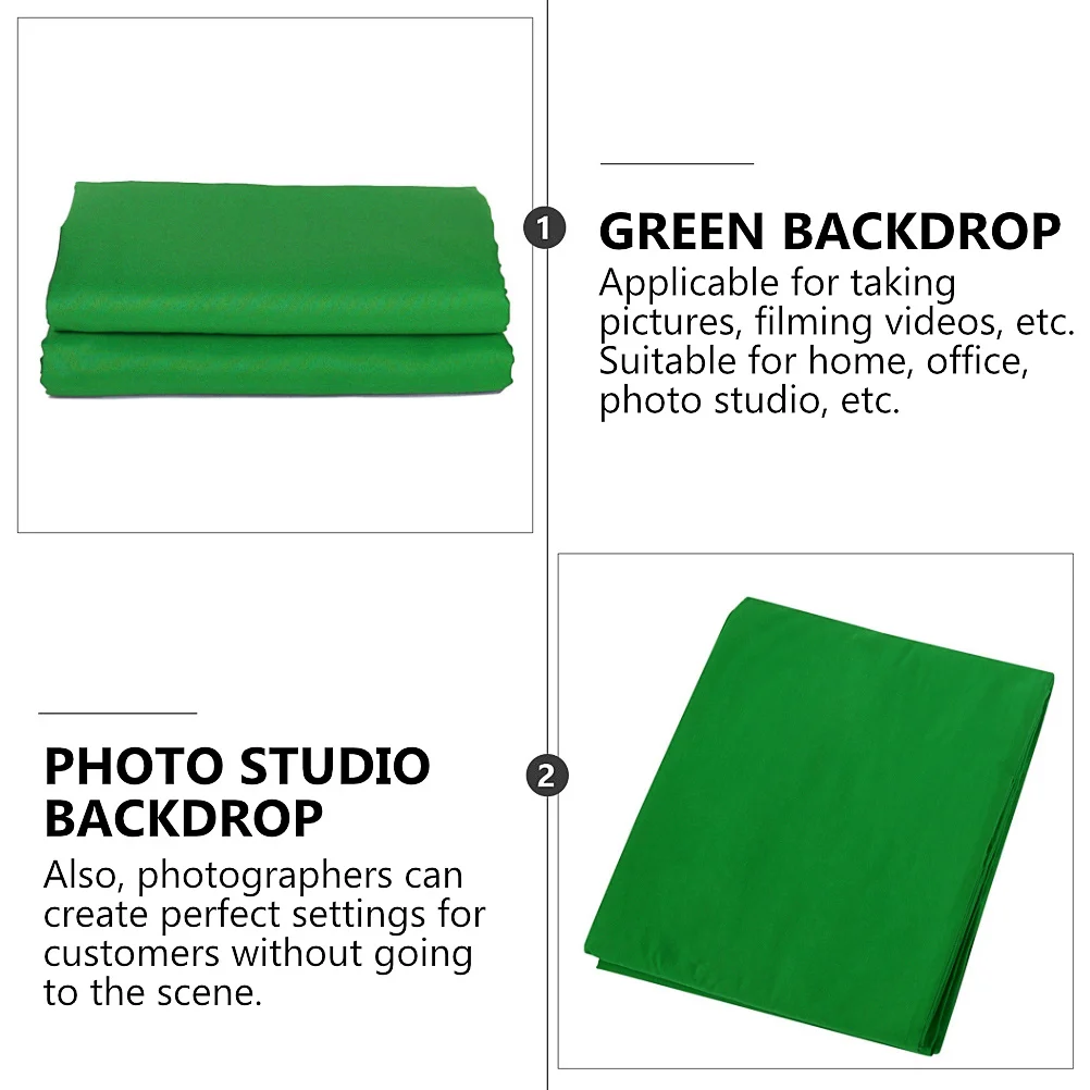 

1Pcs Solid Color Green Backdrop Photographic Cloth Polyester Non-Glare Stain-Resistant Easy Clean Lightweight for Photography