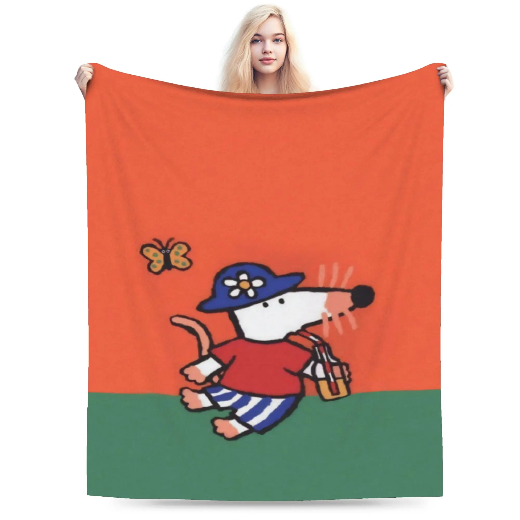 Comfortable Maisy Mouse Blanket Stuff Home Decorative  Throws And Blankets Lightweight Flannel for Car