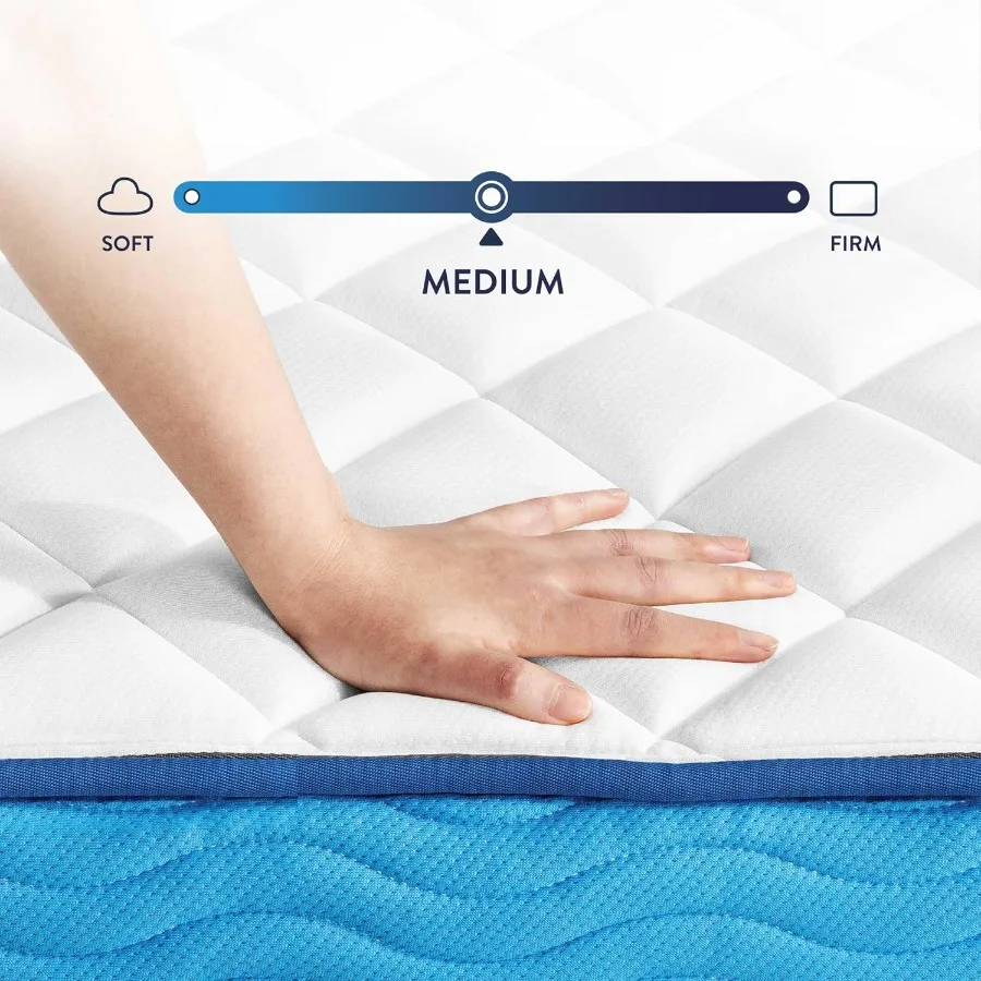 12 Inch Hybrid Mattress Tight Top with Supportive Foam and Pocketed Coils for Enhanced Sleep Comfort Certified Safe Foams and F