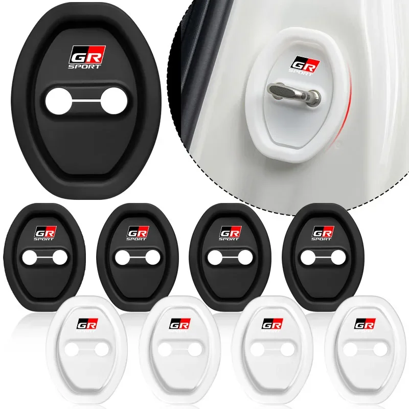 

4Pc Silicone Car Door Lock Protector Cover for Toyota Crown Reiz Century GR Auto Accessory Camry Carola Prius Mirai Premio Yaris