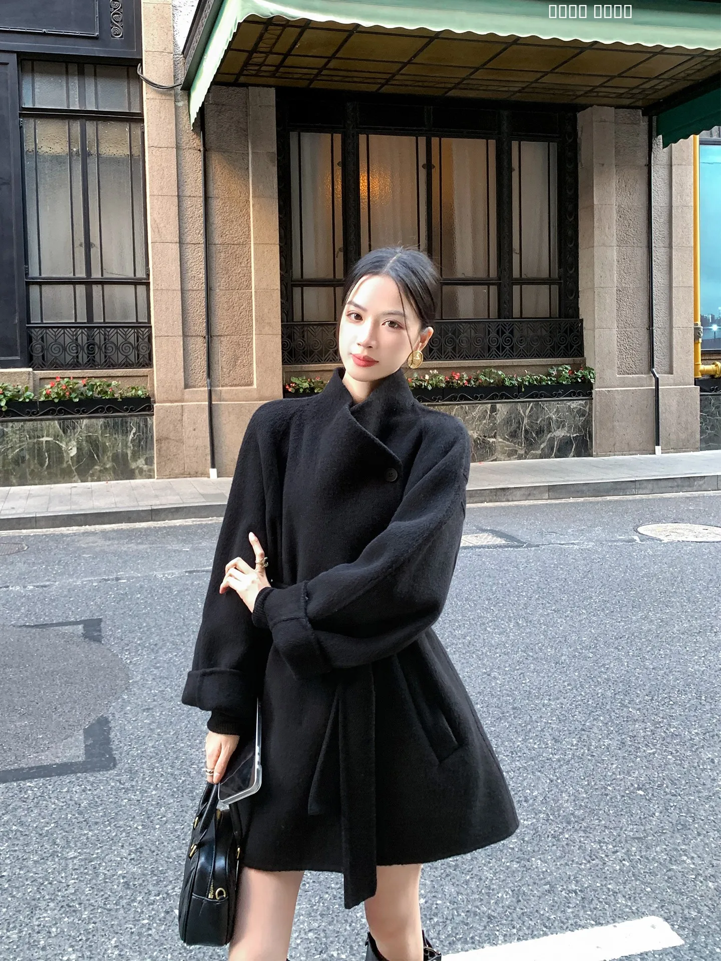 

Женское зимнее шерстяное пальто Binguo двустороннее, модное, утепленное, с длинными рукавами, для повседневной носки, теплое, прямого кроя, с поясом