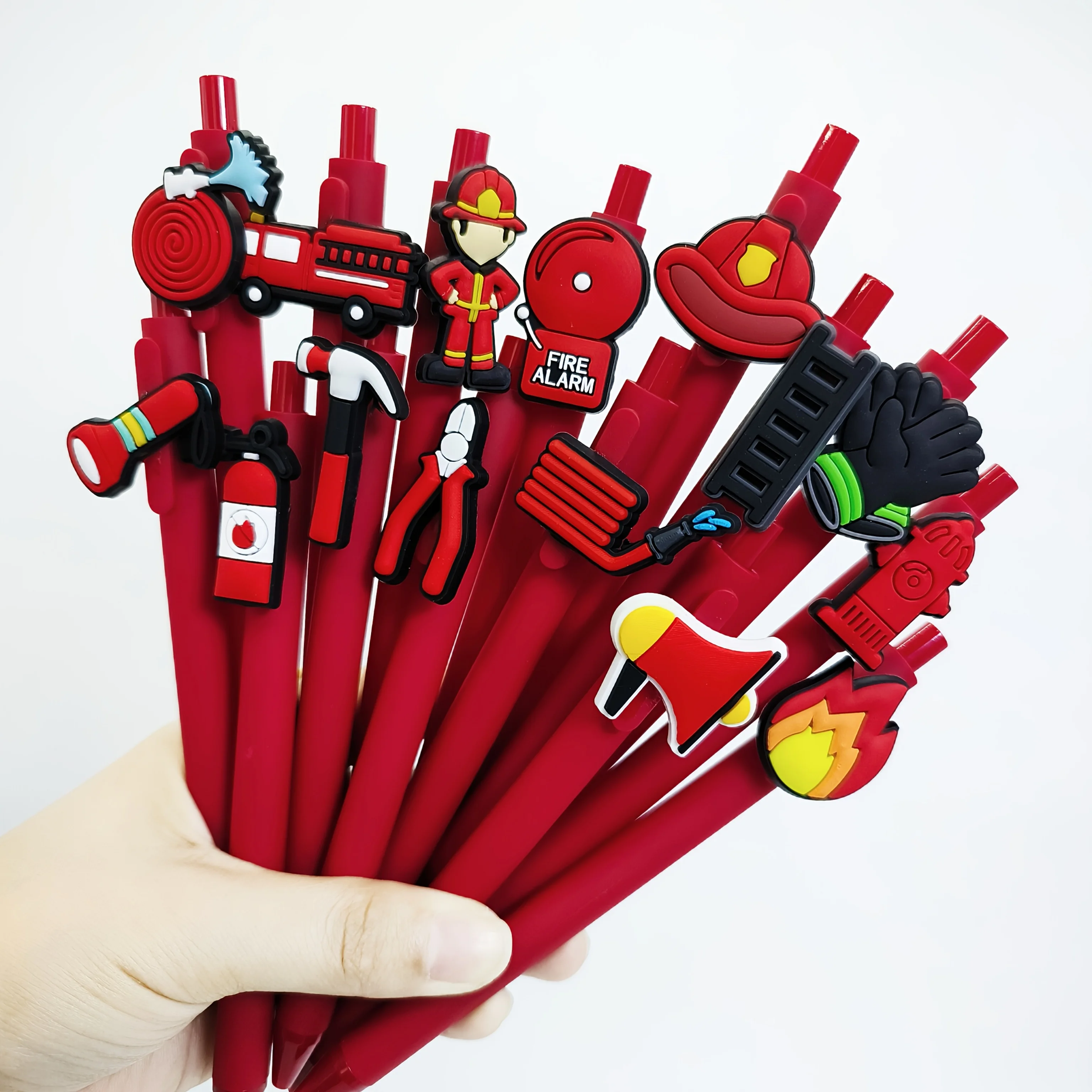 

15Pcs/20Pcs Red Firefighting Patch Pen Firefighting Theme Styling Patch Ball Pen Student Writing Gift Pen