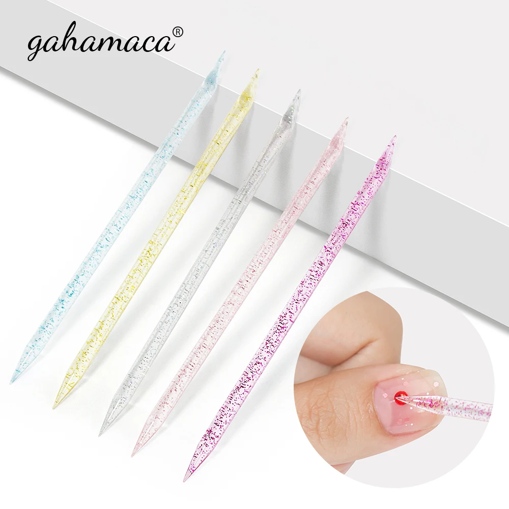 

GAHAMACA Nail Cuticle Pusher Wood Sticks Nail Manicures Remover Wooden Design Nail Gel Polish Drawing Stick for Nail Art