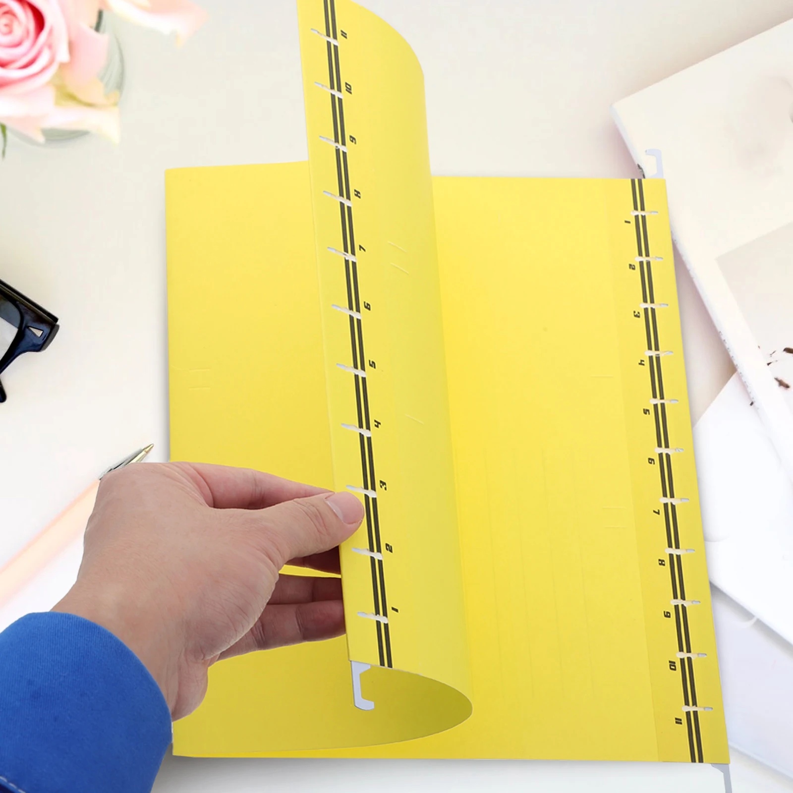 5Pcs Wear-Resistant Paper File Folders Home Office Document Organizer A4 Suspension Folder Bright Color Design