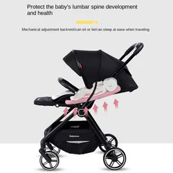 Two-way Seat High Landscape Lightweight Foldable Stroller Can Sit and Lie Down Four-wheeled Newborn Baby Walker Baby Stroller