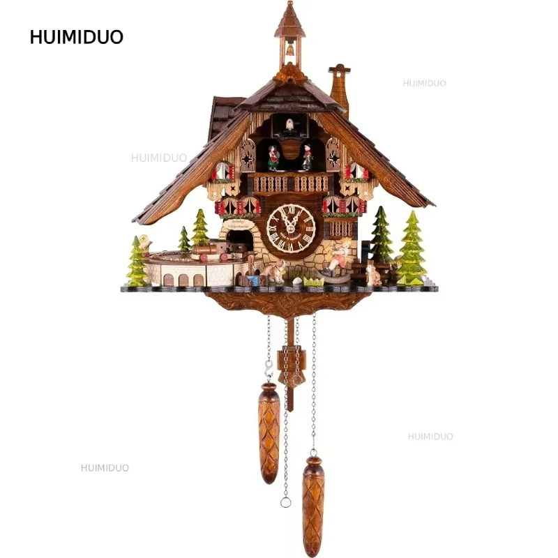 #For Wall clock Decor Deer Park Mill Station Mechanism Hand Made in USA Chalet-Style 33cm Quartz-Movement Quiet Home Clock
