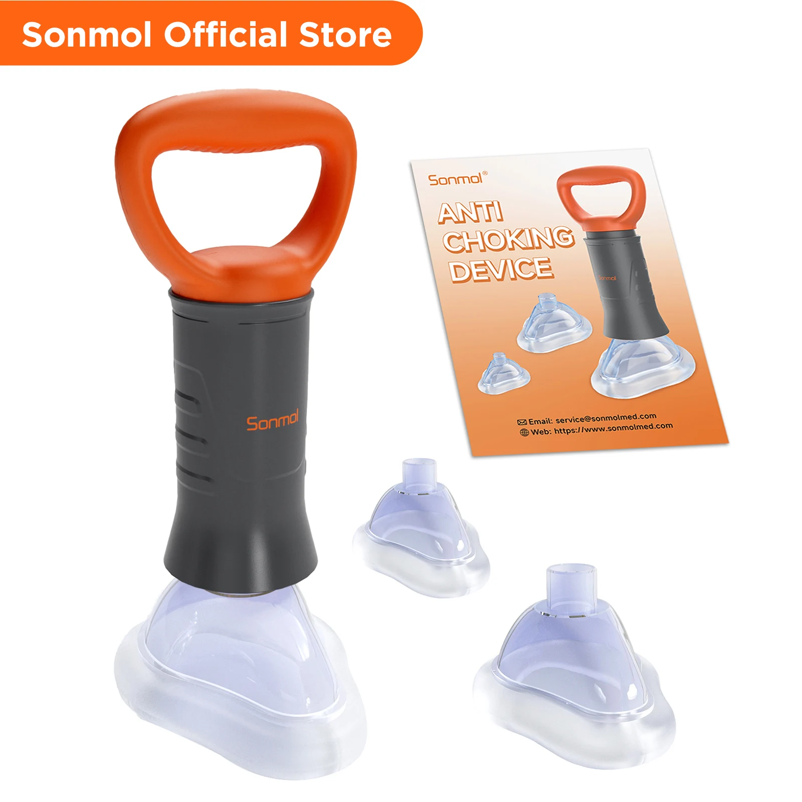 

Sonmol Choking Rescue Device for Baby, Portable Anti Choking Device for Kids with 3 Masks, Heimlich Maneuver Device for Home