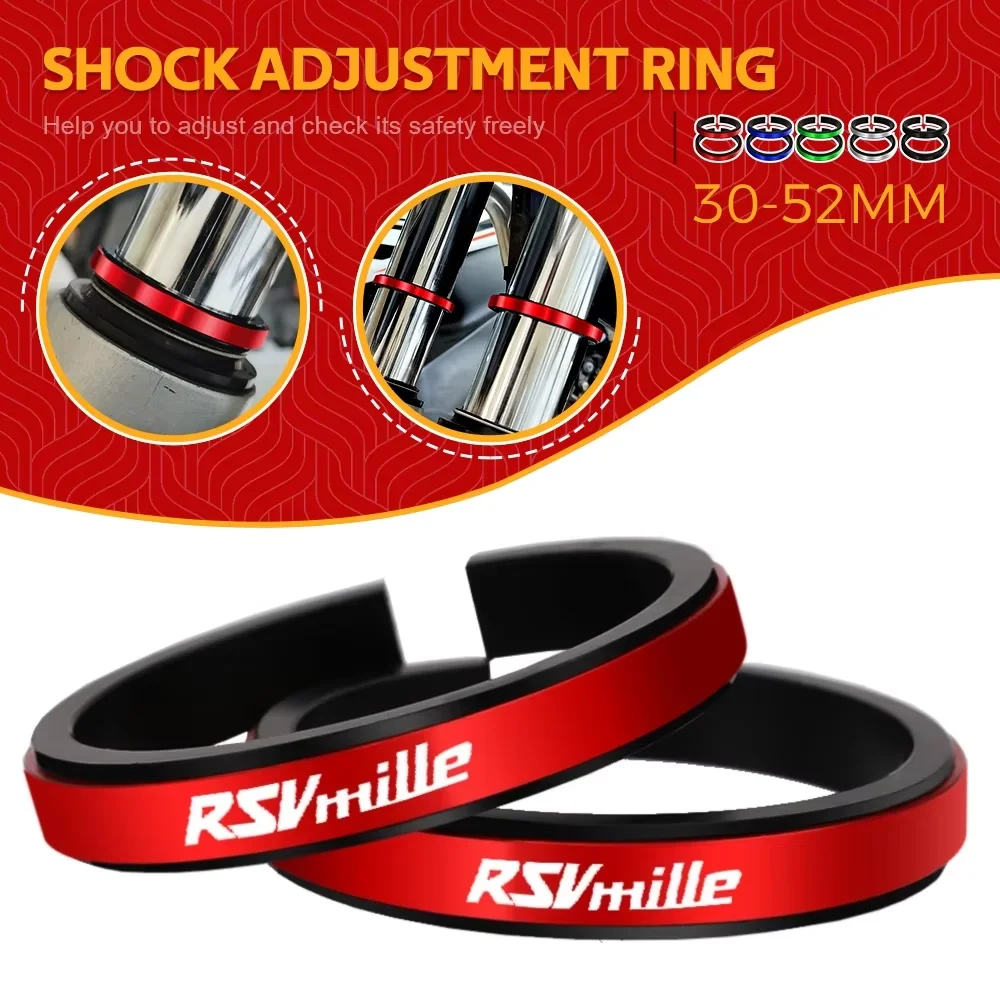 For Aprilia RSV 1000 Tuono/MILLE/R SL1000 Falco Motorcycle Adjustment Shock Absorber Auxiliary Rubber Ring CNC Fit 30MM-52MM