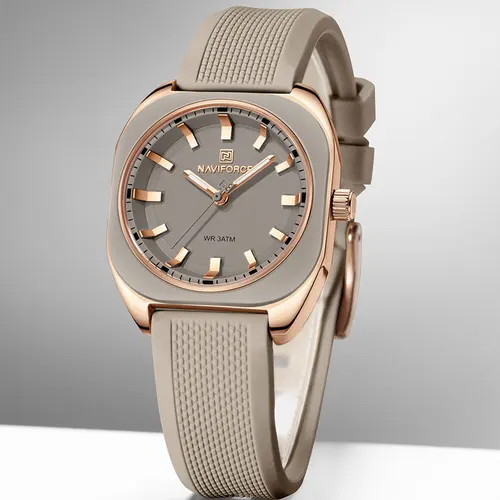 NAVIFORCE moda mujer Casual elegante Simple polígono cuarzo reloj de silicona regalo para mujer reloj de pulsera Casual reloj femenino