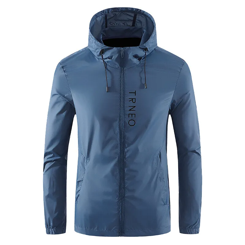 Outdoor Fashion Thin Sports Coat Men Mountain Climbing, Travel, Fishing, Camping, Waterproof Sun-protective Hooded Skin Clothing