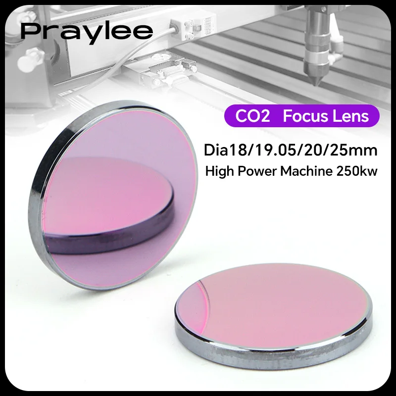 Lente de Foco do Laser do Co2 para a Máquina de Corte Gravura Poder Superior 18 mm 19.05 mm 20 mm 25 mm C02 100w 200w