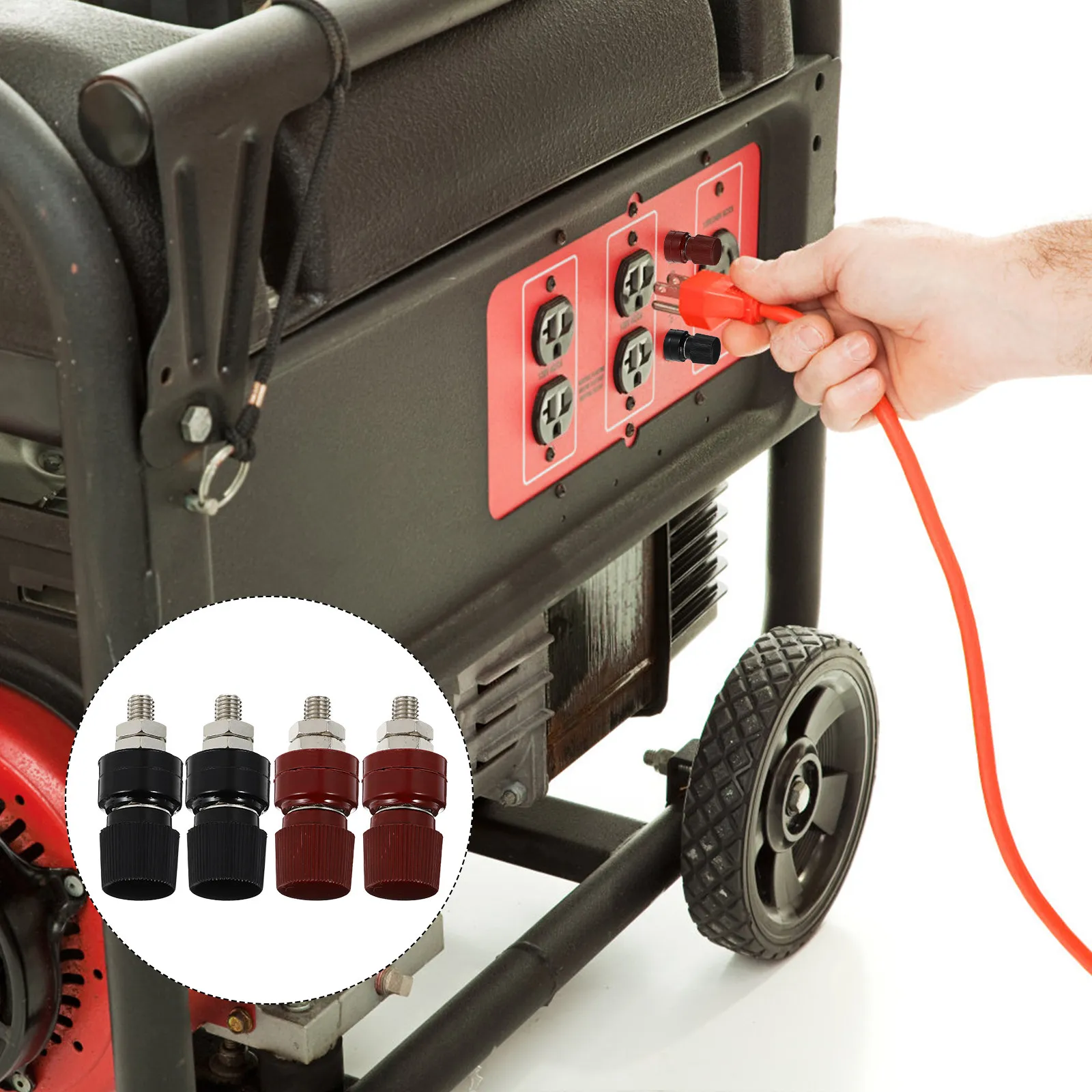 4Pcs Nickel Plated Copper Wire Terminal Kit Battery Power Connector Remote Generator Marine Battery Post Power Junction Adapter