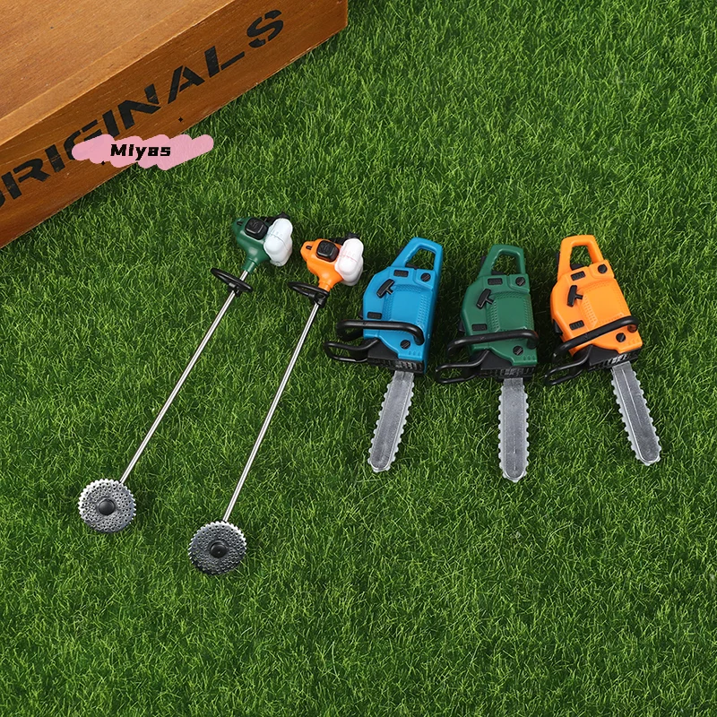 

1Pc Dollhouse Miniature Chainsaw Lawn Mower Model 1/12 Mini Simulation Repair Tool Saw Doll House Garden Decor Accessories