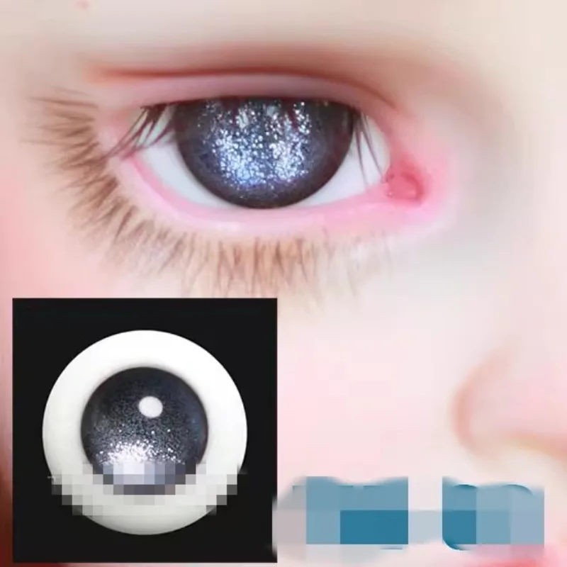 

Bjd Doll Eyes Silver Grey Layered Grain Glass Eyeball 1/6 1/4 SD.14mm 16mm Free Box Doll Accessories GA18