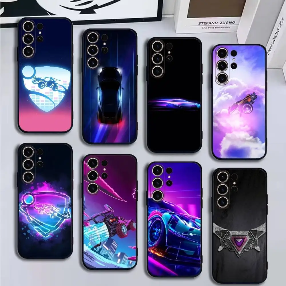 حافظة هاتف لعبة R-Rocket L-League لهاتف سامسونج S25,24,21,22,23,30,Ultra,20,Plus,Fe,Lite,Note,10,9,Soft Black Cover