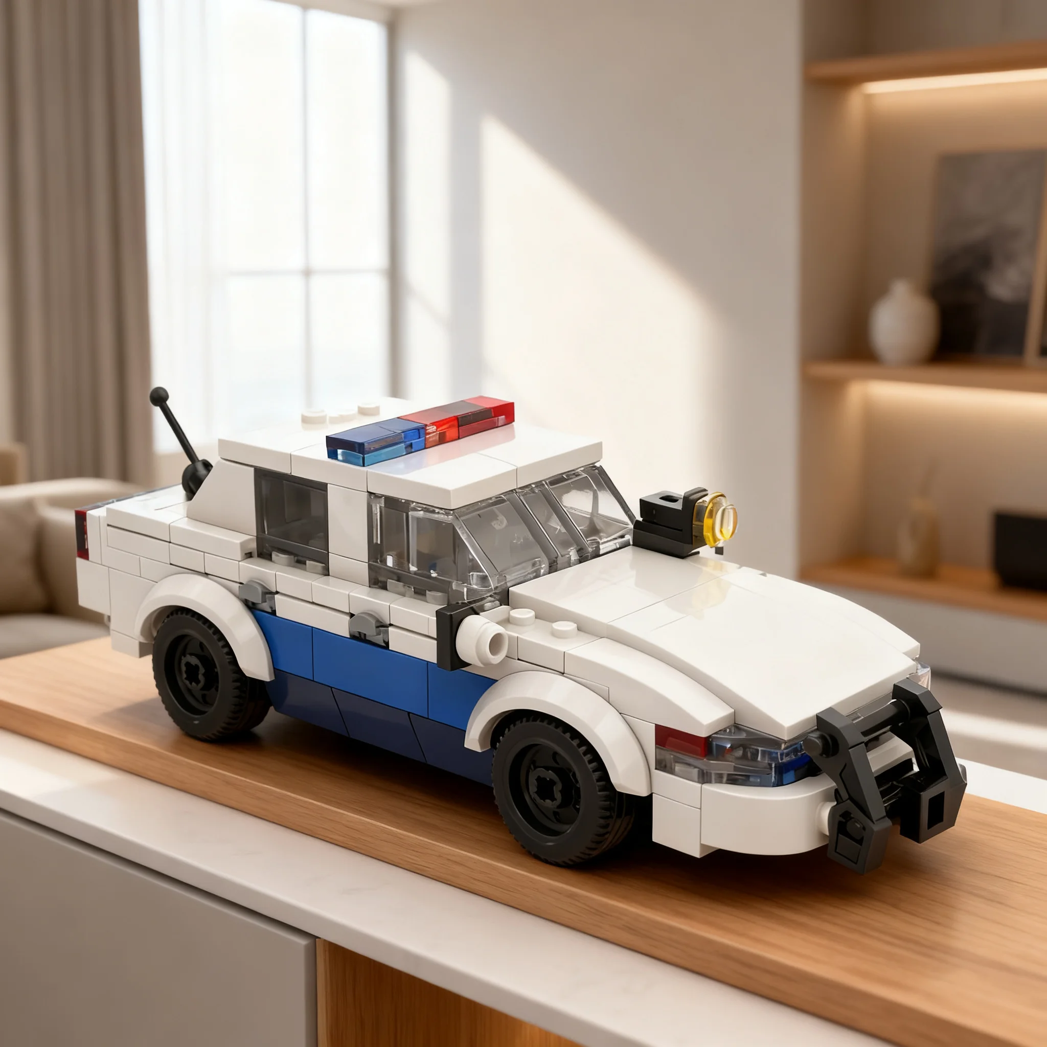 221pcs MOC City Police Crown Victoria Police Interceptor Model Building Blocks Toys Architecture Christmas Gift Collection DIY