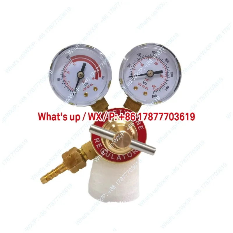Wenzhou Weixin export small valve body acetylene meter intake CGA200 inner tooth all copper pressure adjustable pressure gauge